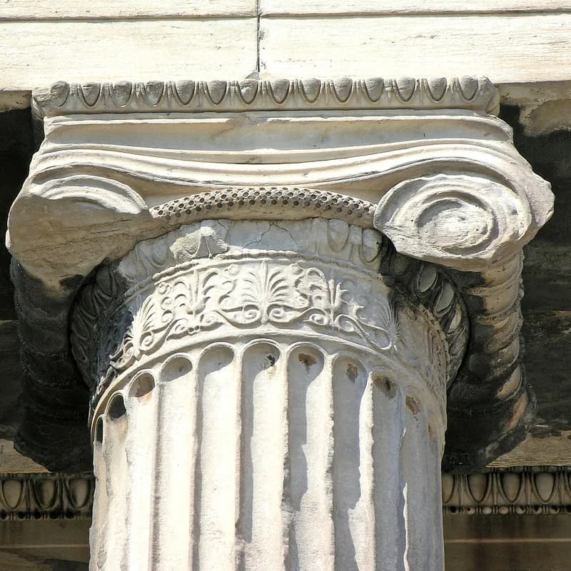 Capitel jónico con sus dos volutas